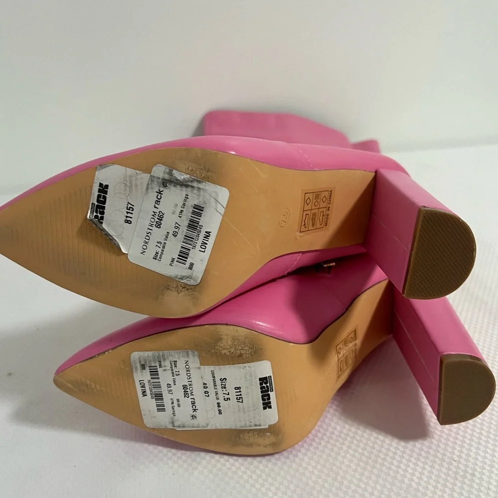 Like new BERNESS LOVINA KNEE HIGH BOOT IN PINK size:7.5